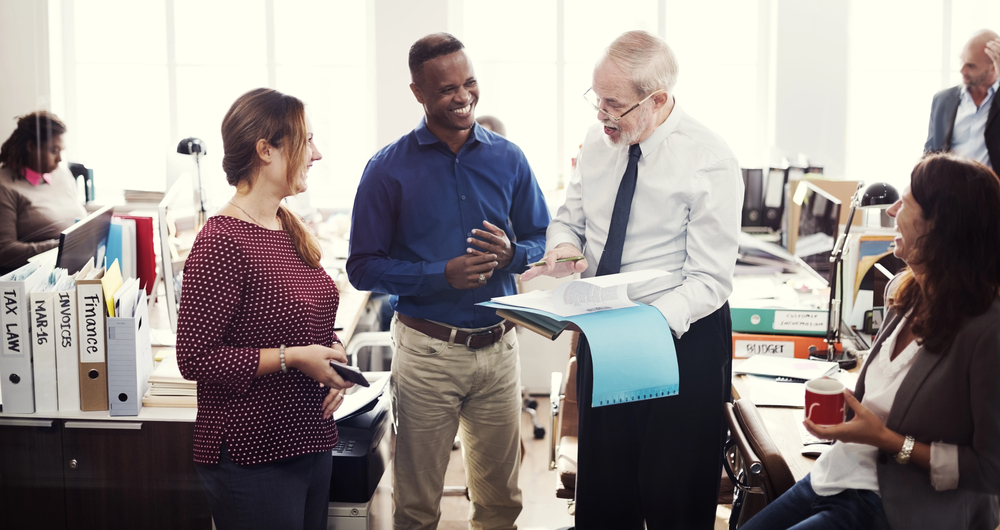 workers in an office setting