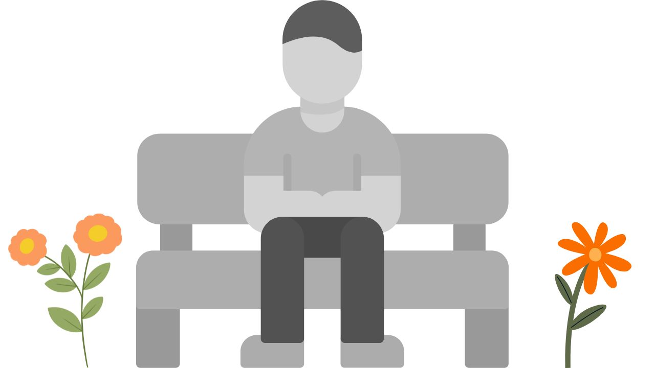 lonely retiree on a park bench