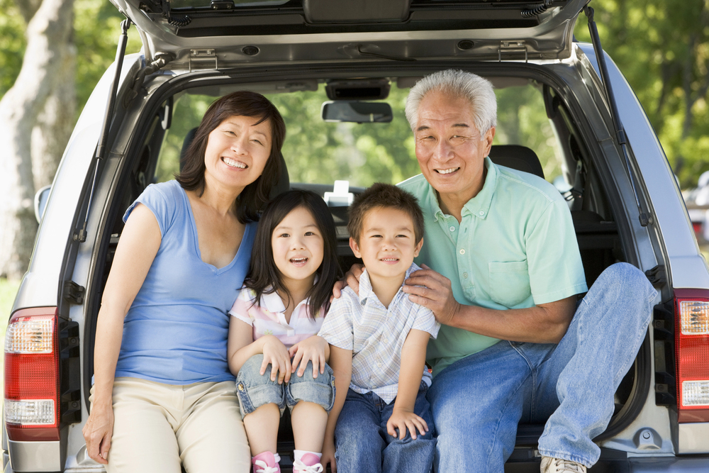 retirees with their grandkids