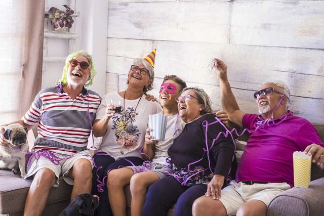 retirees socializing