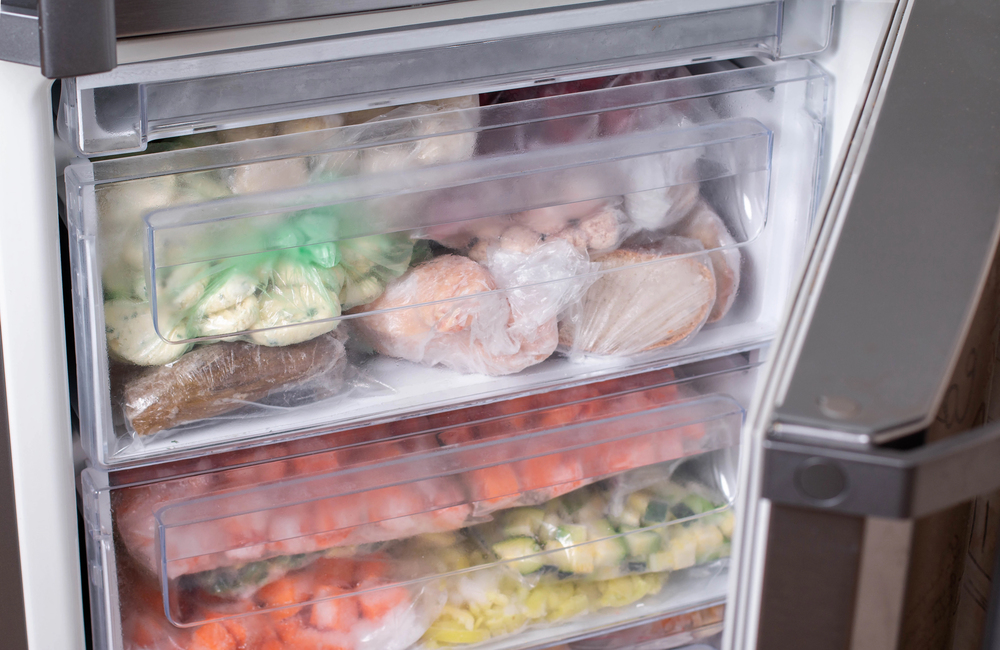 well stocked freezer