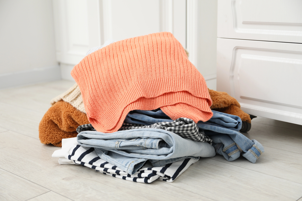 pile of unneeded clothes