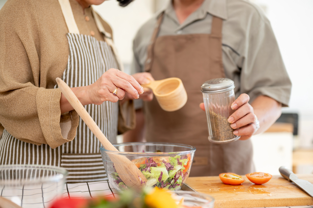 retiree leading a cooking class