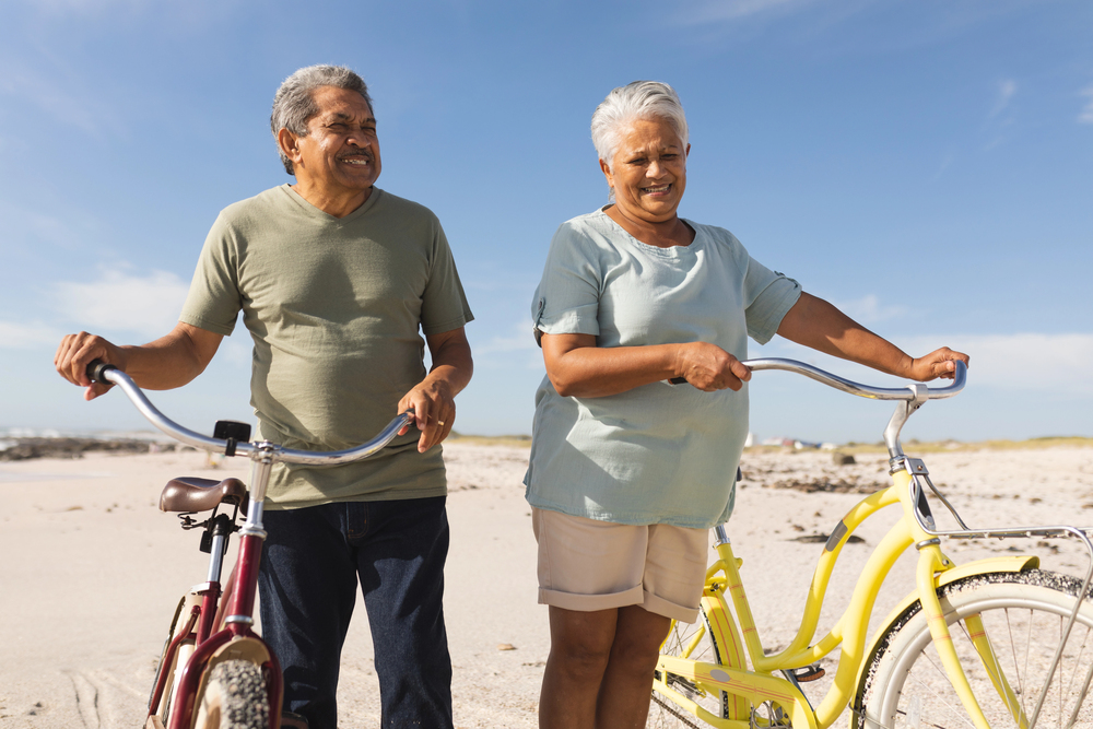 beach vacation retired couple